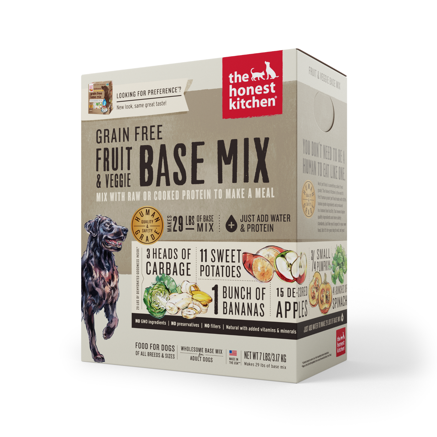 The Honest Kitchen Base Mix Fruit Veggie Grain Free 7lbs for Dogs