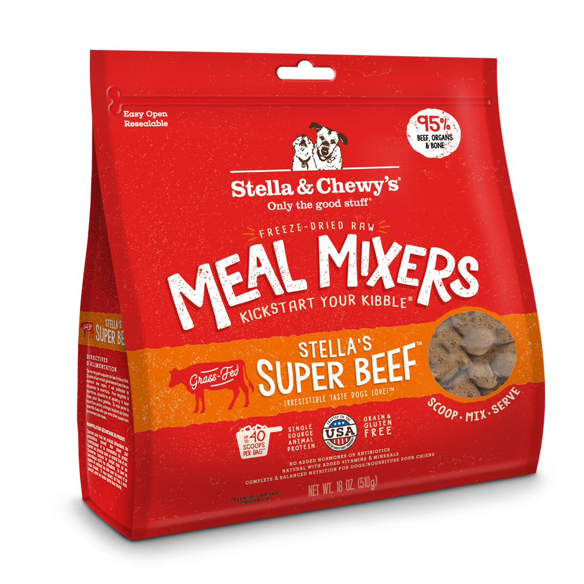 Stella & Chewy's Freeze Dried Meal Mixers Beef 18oz for Dogs