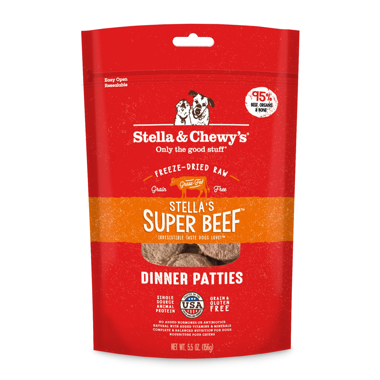 Stella & Chewy's Freeze Dried Patties Beef 5.5oz for Dogs