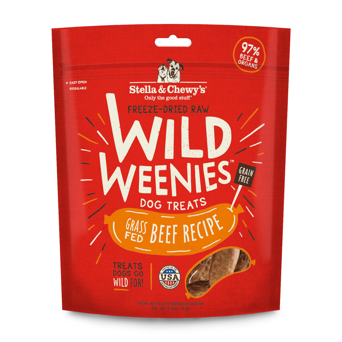 Stella & Chewy's Freeze Dried Wild Weenies Beef Treat 3.25oz for Dogs