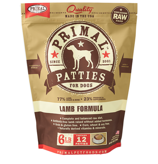 Primal Frozen Raw Lamb 6lbs for Dogs