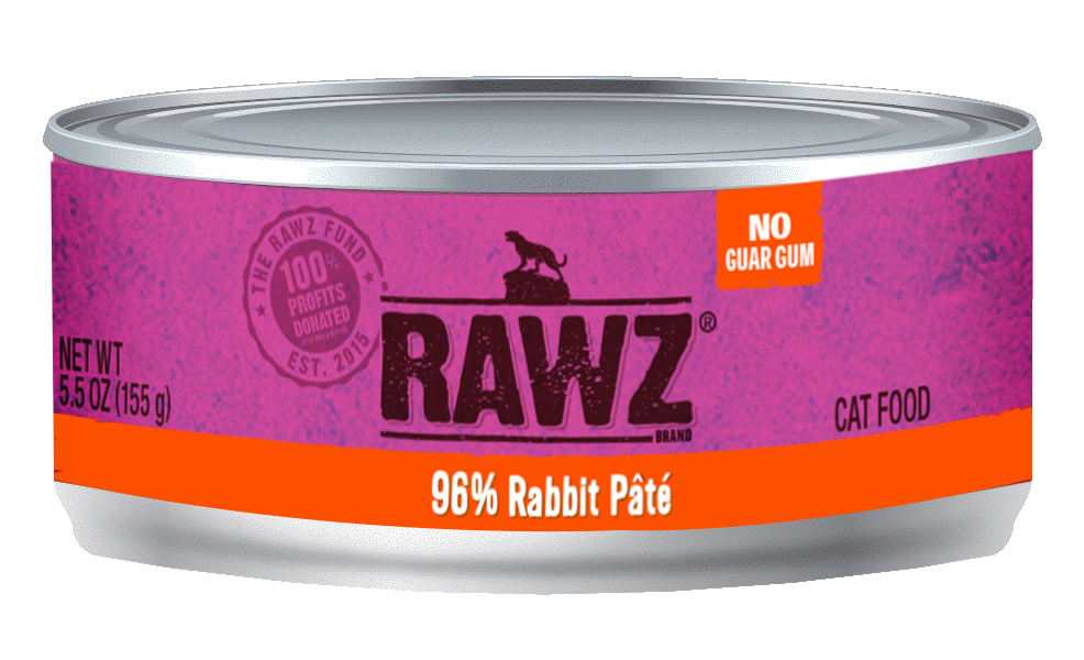 Rawz 96% Rabbit 5.5oz 24ct Case for Cats