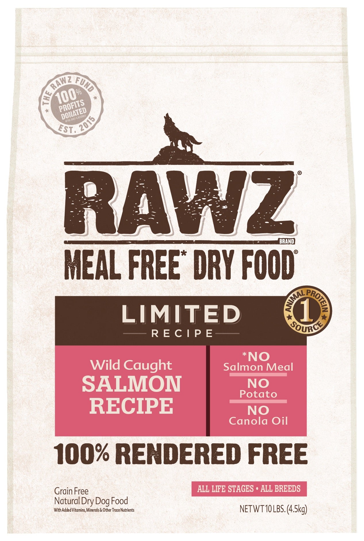 Rawz Limited Ingredient Diet Salmon 10lbs for Dogs
