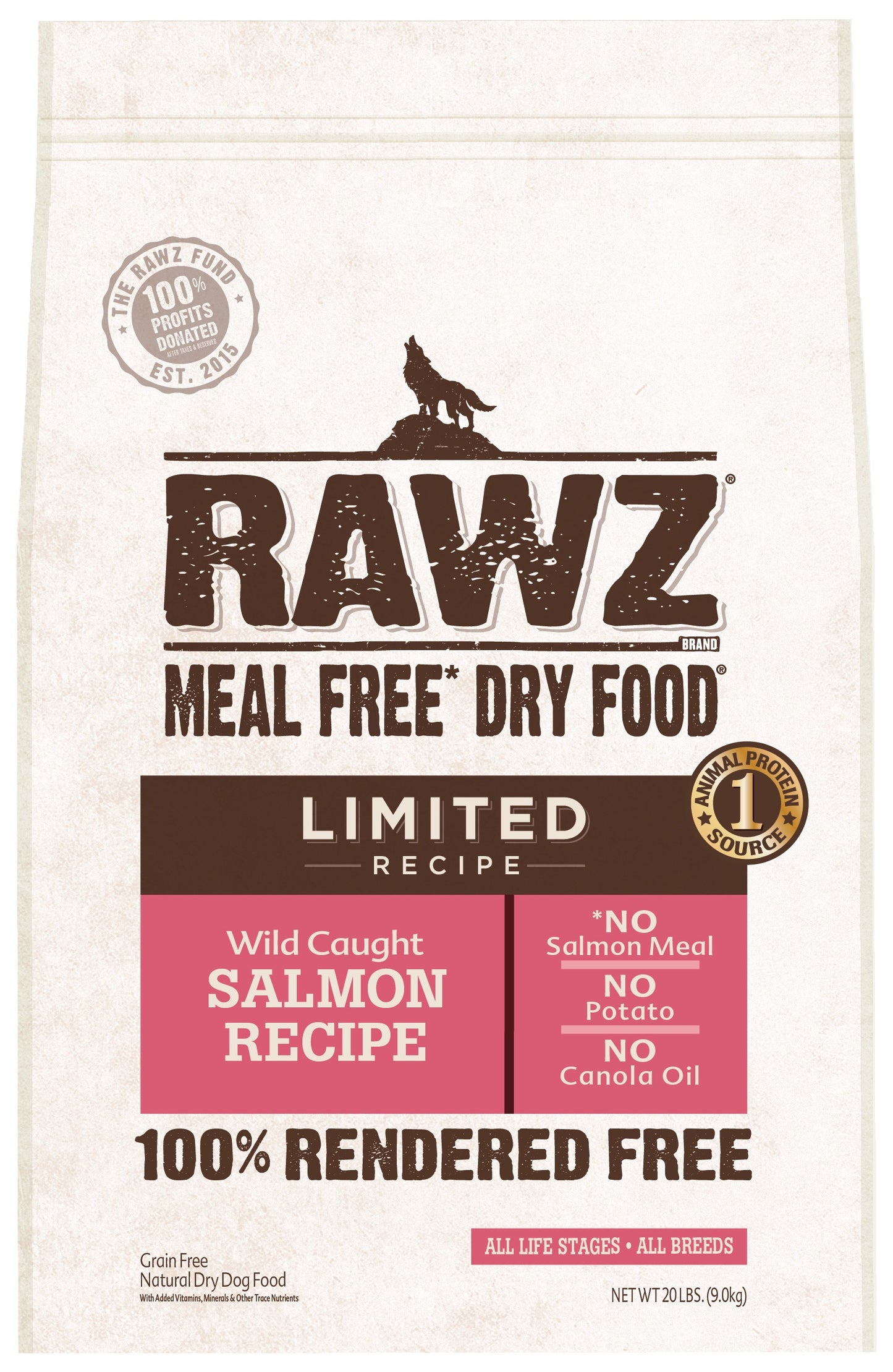 Rawz Limited Ingredient Diet Salmon 20lbs for Dogs