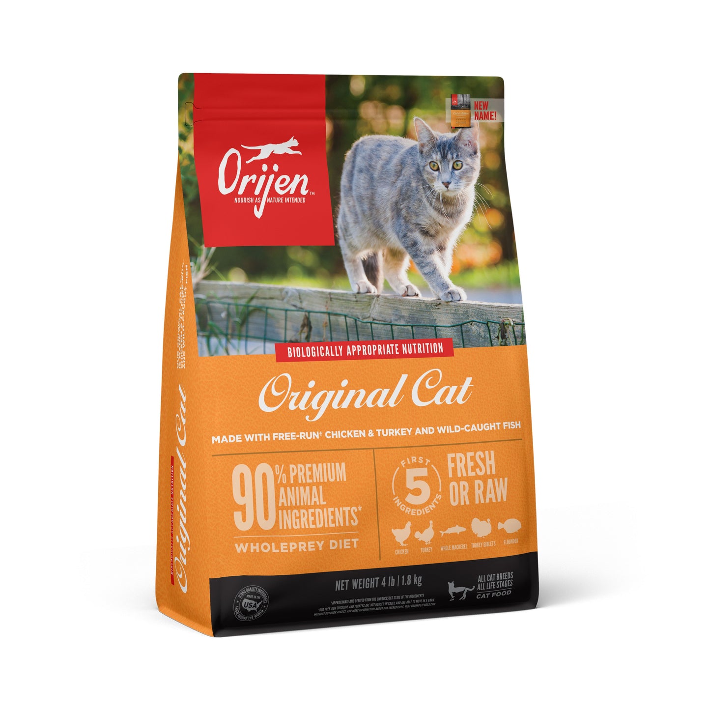Orijen Original Chicken, Turkey & Wild Caught Fish 4lbs for Cats