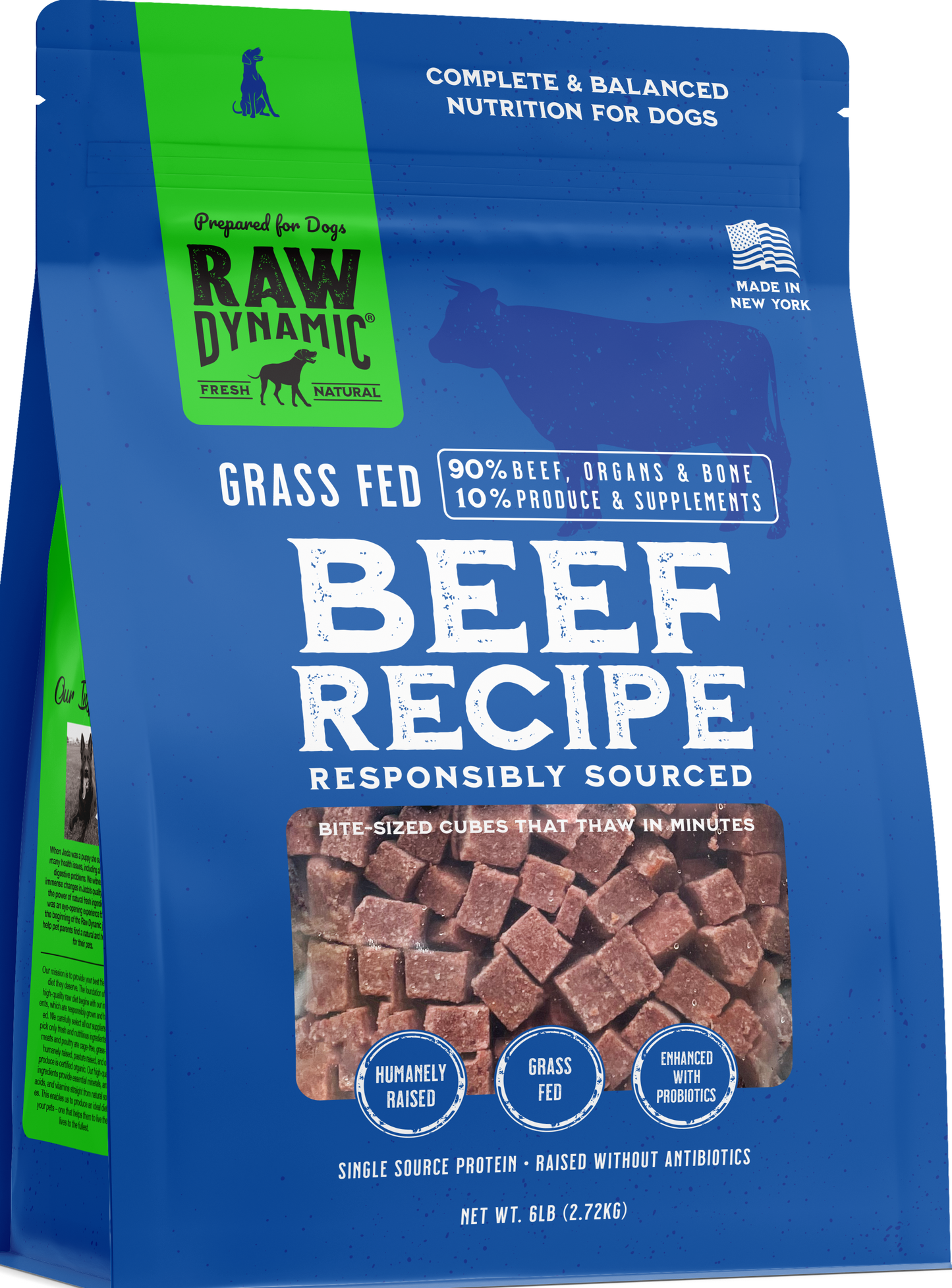 Raw Dynamic Frozen Raw Beef 3lbs For Dogs