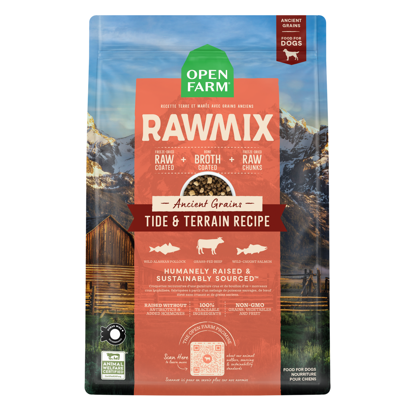 Open Farm RawMix Ancient Grains Tide & Terrain 20lb For Dogs