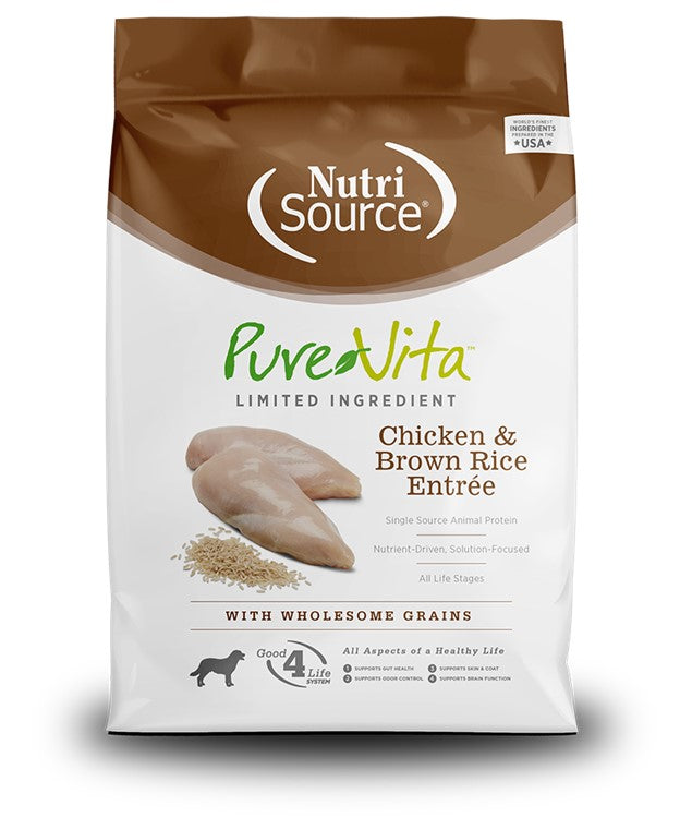 Pure Vita Chicken & Brown Rice 12lbs for Dogs