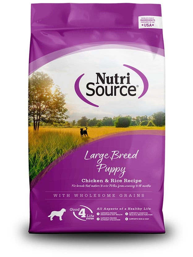Nutri Source Large Breed Puppy Chicken & Rice 4lbs for Dogs