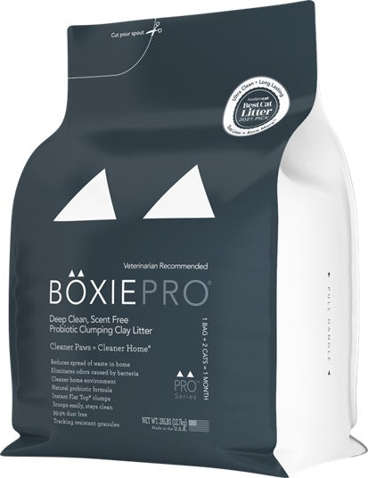 Boxiepro Deep Clean Scent Free Probiotic Clumping Clay Litter 28lb