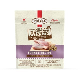 Primal Pronto Turkey Raw Frozen 1lb For Cats