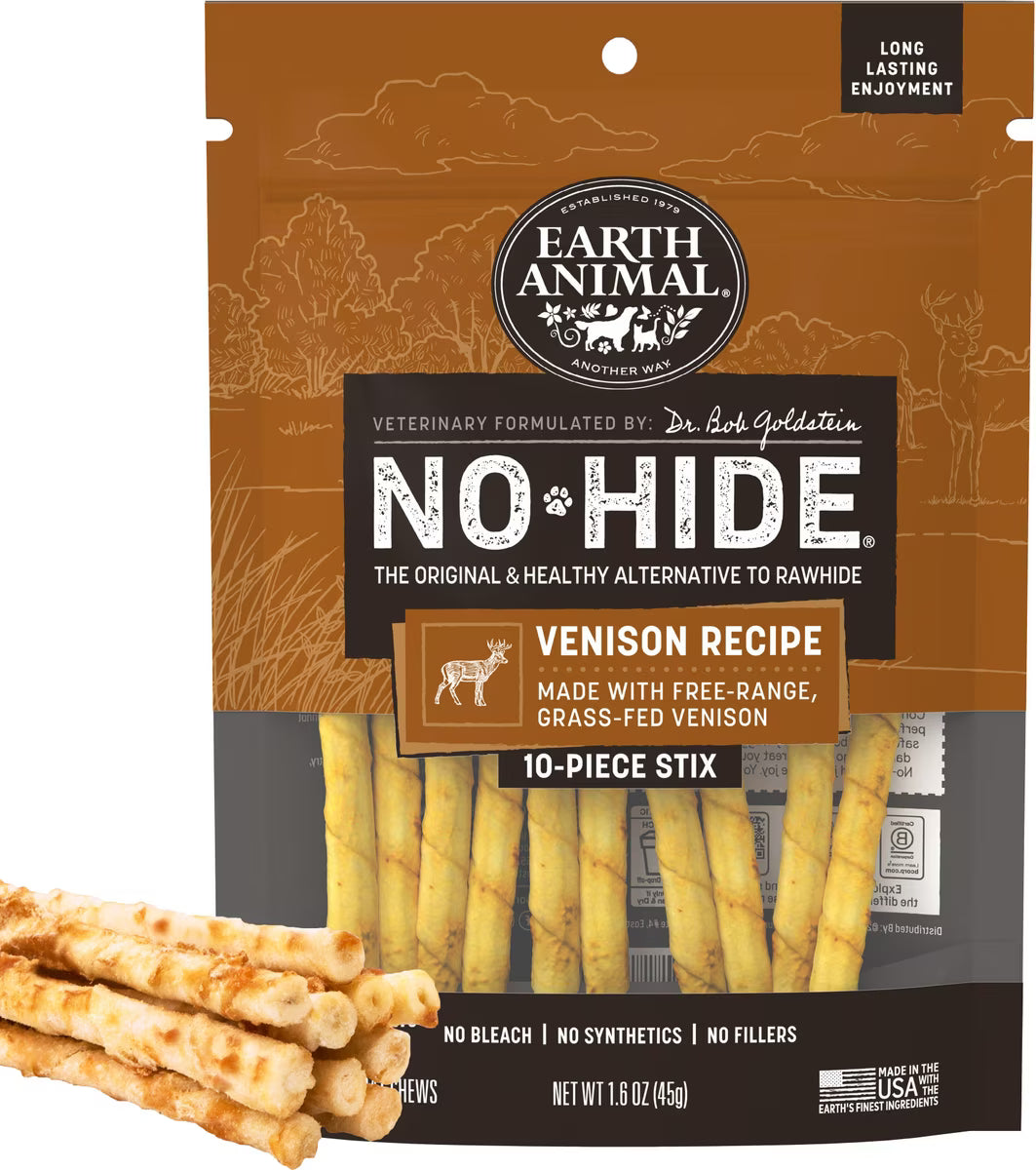 Earth Animal No-Hide Venison Stix 10ct