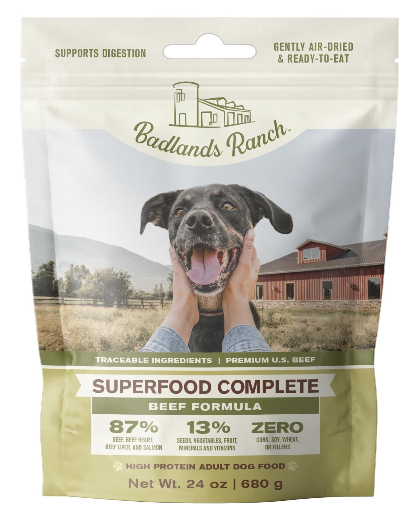Badlands Ranch Air Dried Superfood Beef Formula 24oz For Dogs