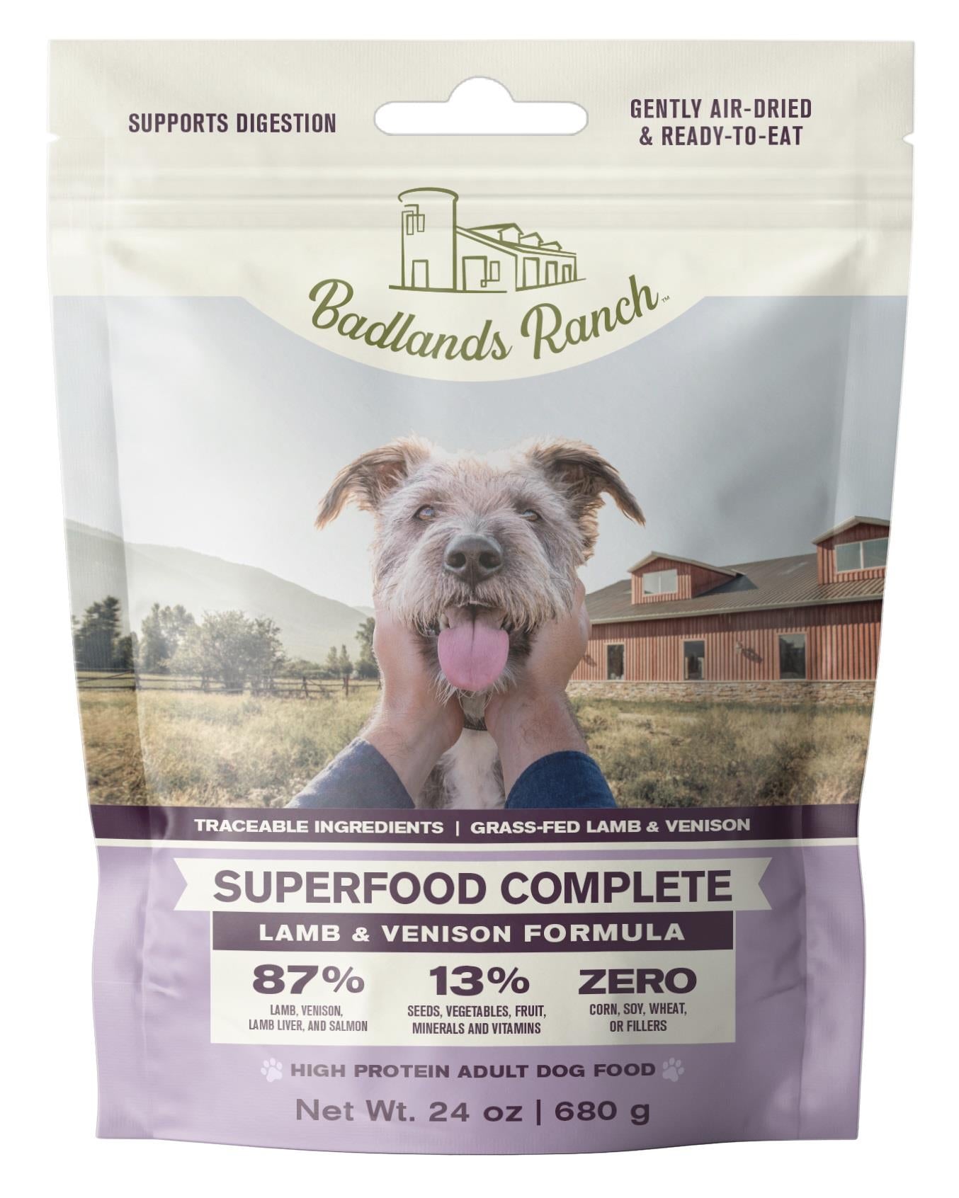 Badlands Ranch Air Dried Superfood Lamb & Venison Formula 24oz For Dogs