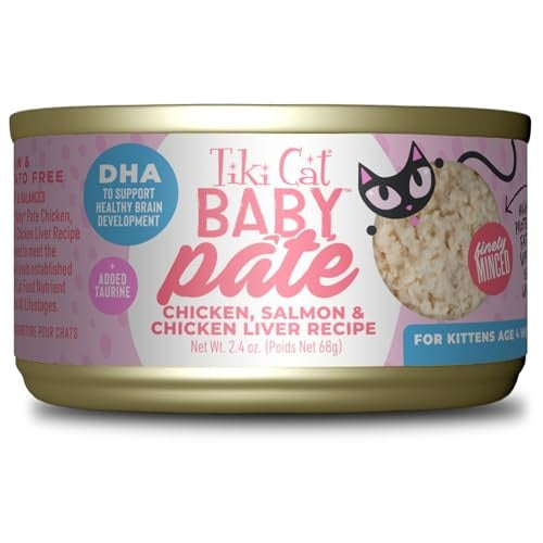 Tiki Cat Kitten Pate Chicken Salmon 2.4oz Case FE