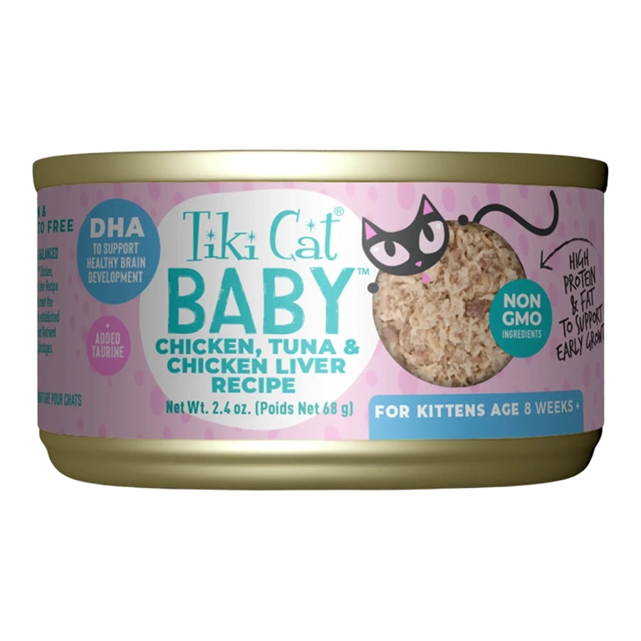 Tiki Cat Kitten Pate Chicken, Tuna & Chicken Liver 2.8oz