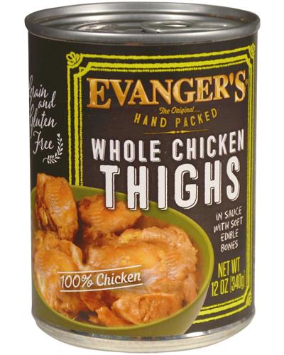 Evanger's Chicken Thighs 12oz Case for Dogs