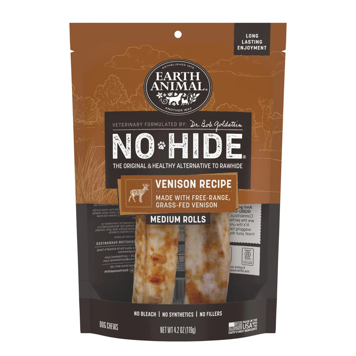 Earth Animal No-Hide Venison 7in 2ct