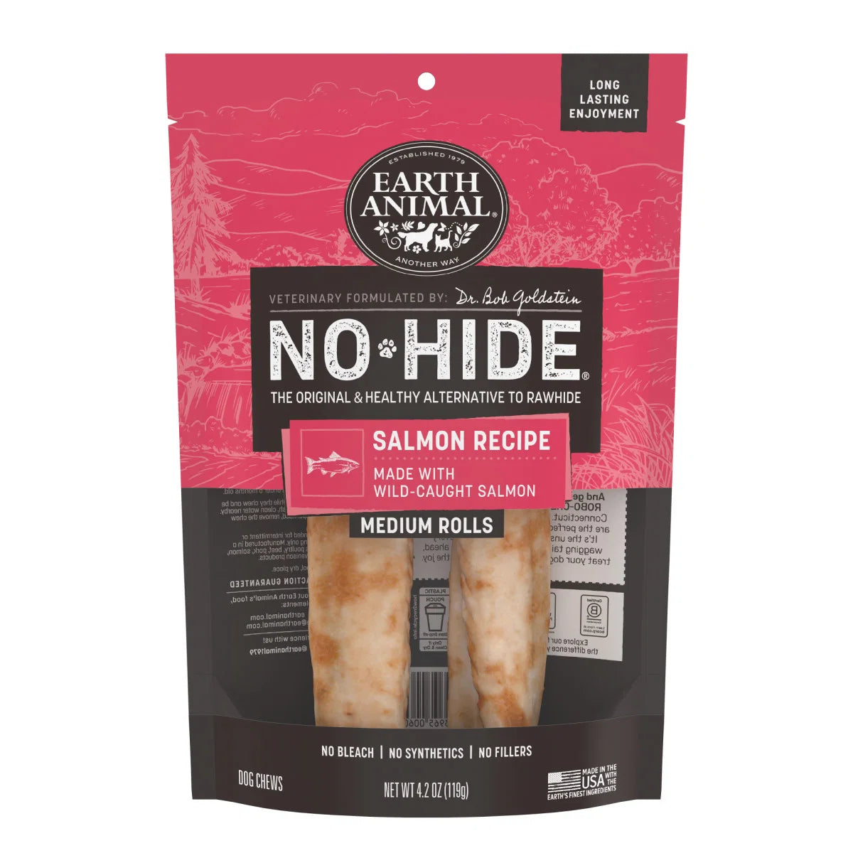 Earth Animal No-Hide Salmon 7in 2ct