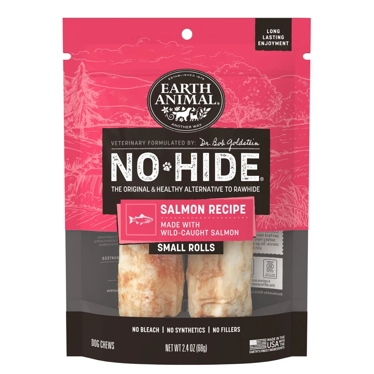 Earth Animal No-Hide Salmon 4in 2ct