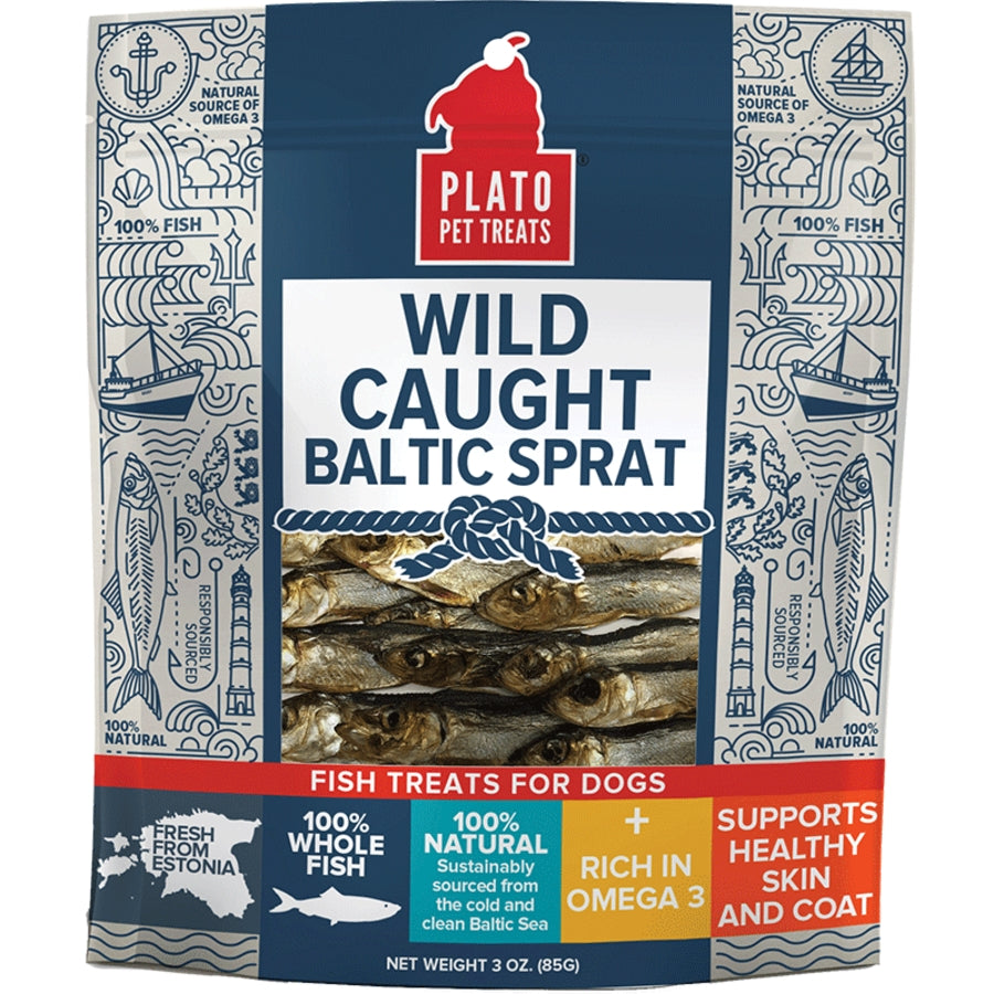 Plato Wild Caught Baltic Sprat 3oz For Dogs