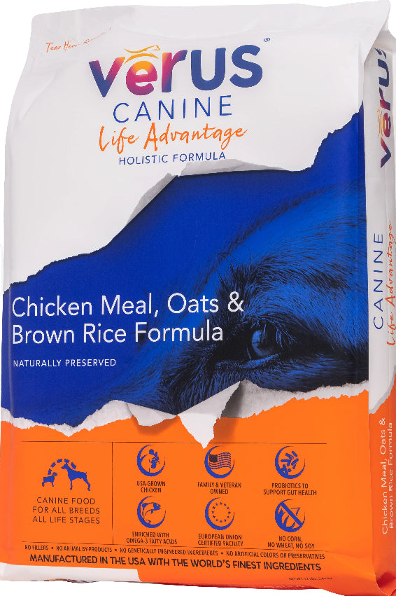 Verus Life Advantage Chicken Meal, Oats & Brown Rice 12lbs for Dogs