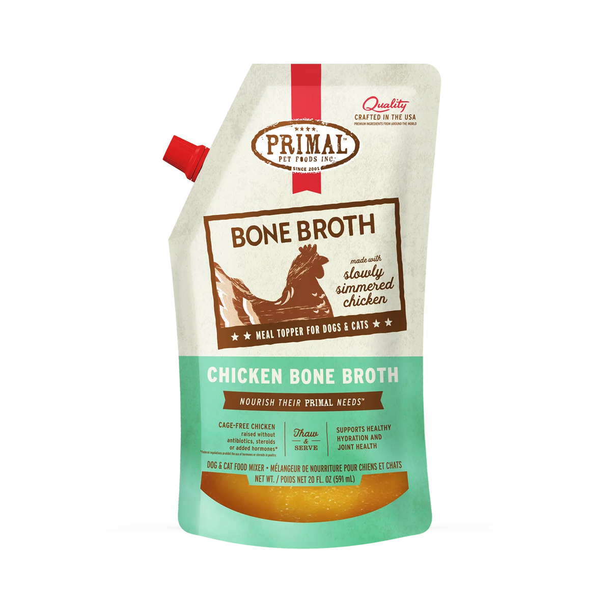 Primal Chicken Bone Broth 20oz for Dogs