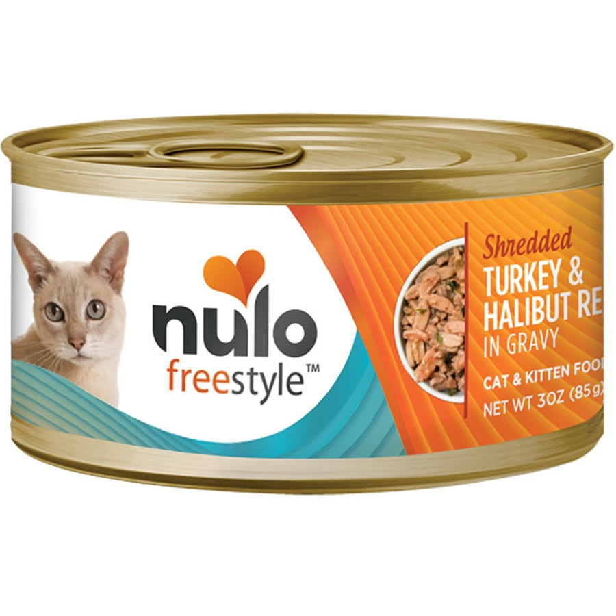 Nulo Shredded Turkey & Halibut in Gravy 3oz Case For Cats