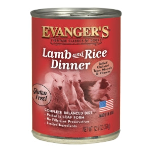 Evanger's Lamb & Rice Dinner 12.5oz for Dogs