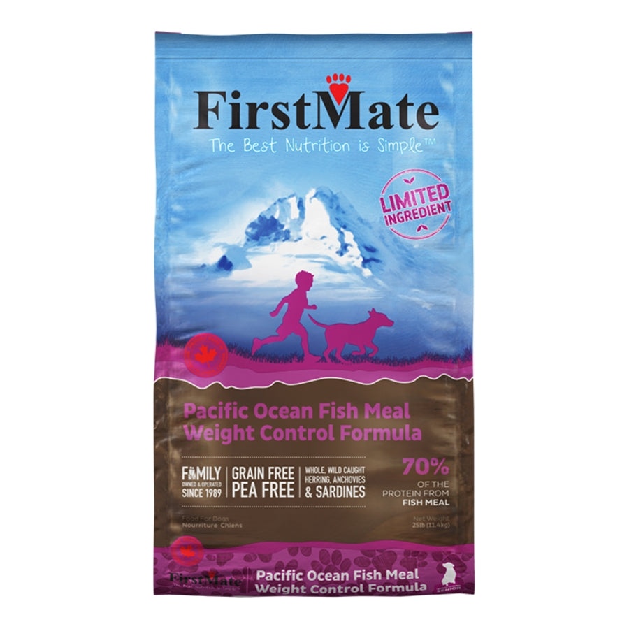 FirstMate Pacific Ocean Fish Weight Control With Blueberries Formula 25lbs for Dogs