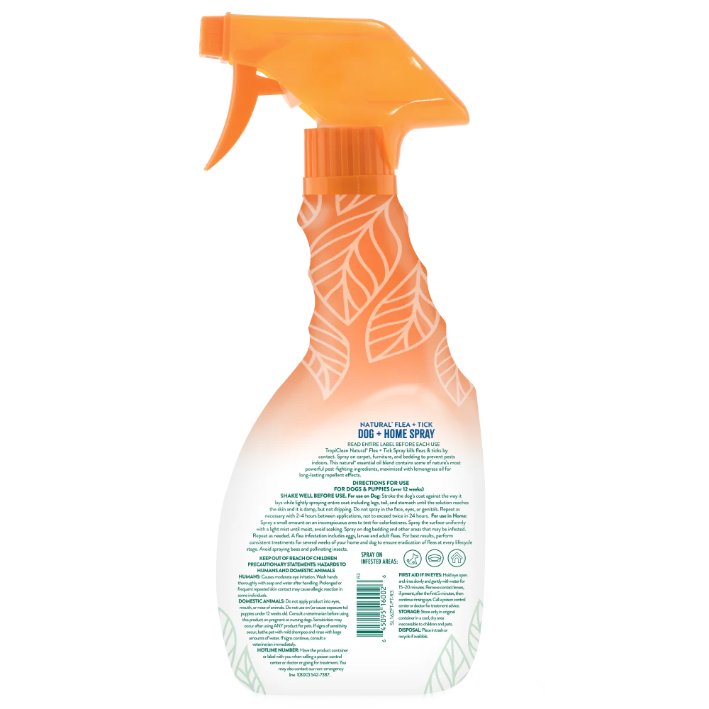 TropiClean Natural Flea and Tick Dog/Home spray 16oz