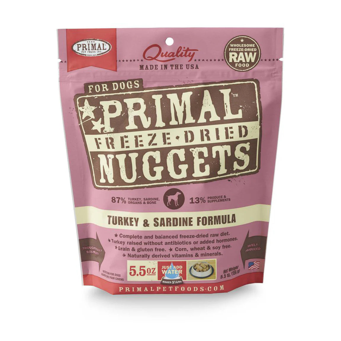 Primal Freeze Dried Turkey & Sardines 14oz for Dogs