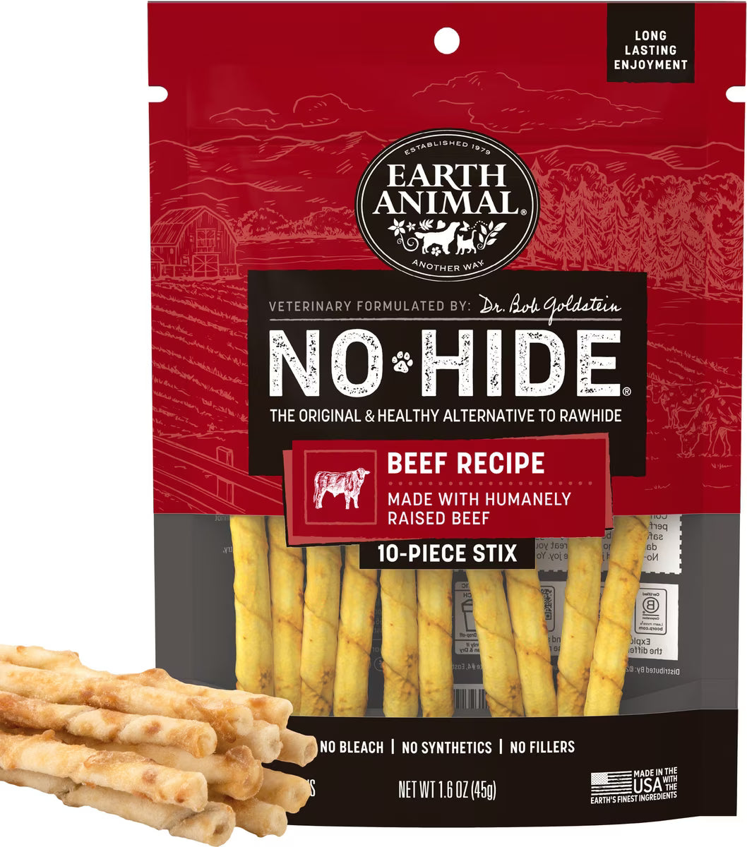Earth Animal No-Hide Beef Stix 10ct