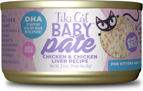 Tiki Cat Kitten Pate Chicken & Chicken Liver 2.4oz FELINE