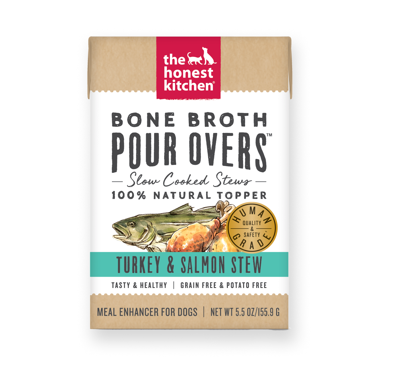 The Honest Kitchen Pour Over Stew Turkey Salmon 5.5oz Case for Dogs
