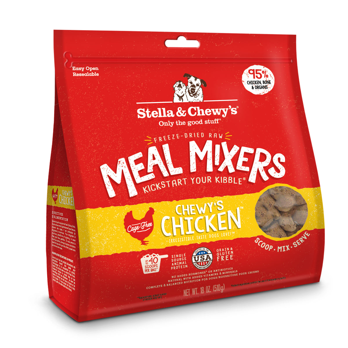 Stella & Chewy's Freeze Dried Meal Mixers Chicken 18oz for Dogs