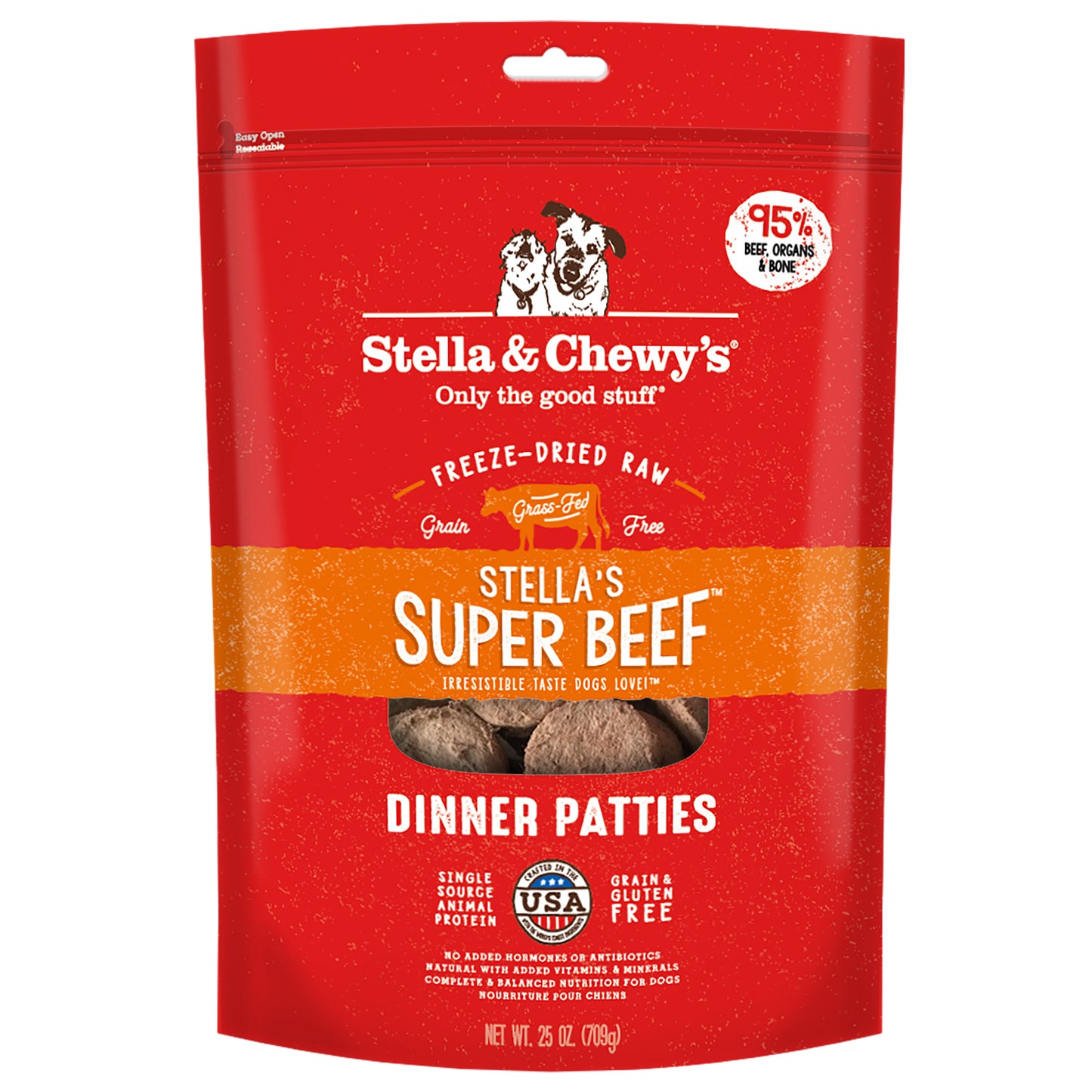 Stella & Chewy's Freeze Dried Patties Beef 25oz for Dogs