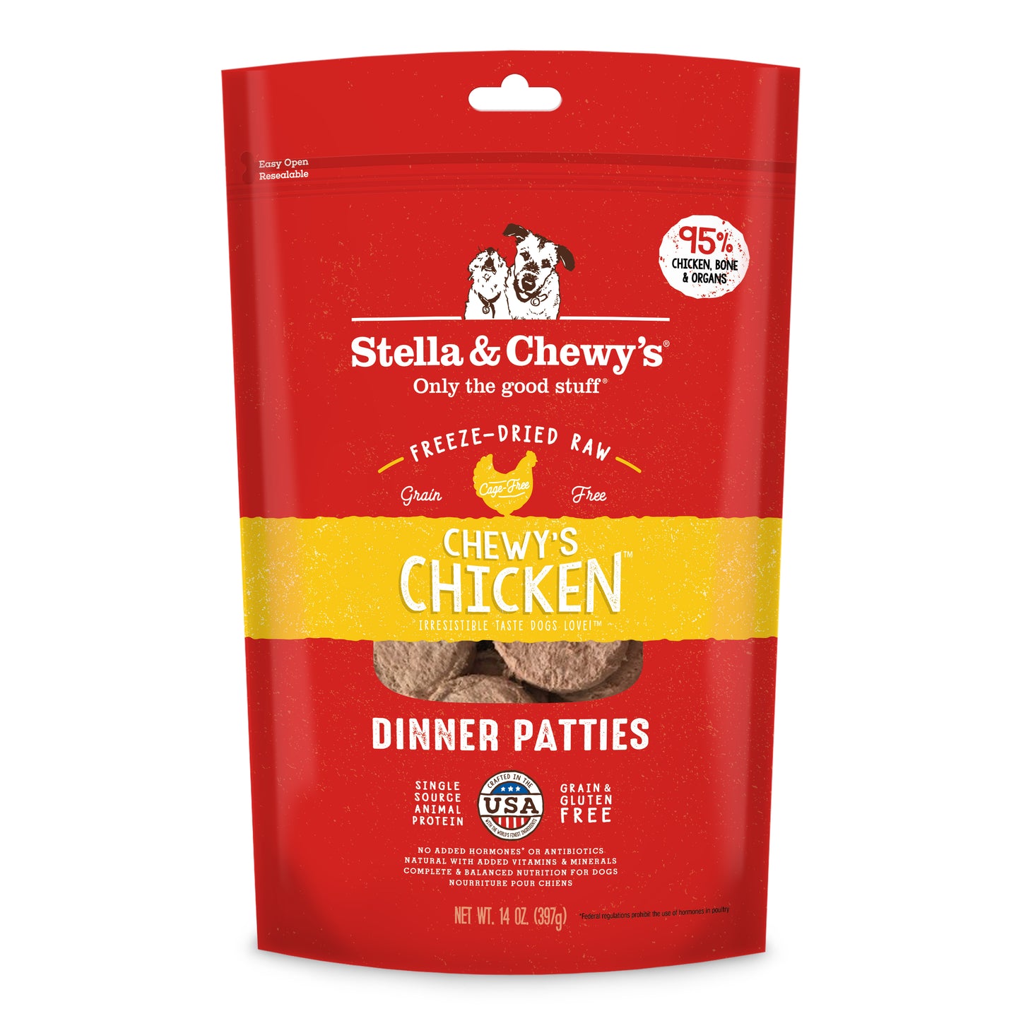 Stella & Chewy's Freeze Dried Patties Chicken 14oz for Dogs