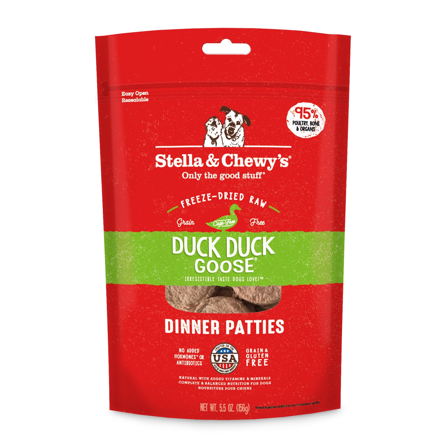 Stella & Chewy's Freeze Dried Patties Duck 5.5oz for Dogs
