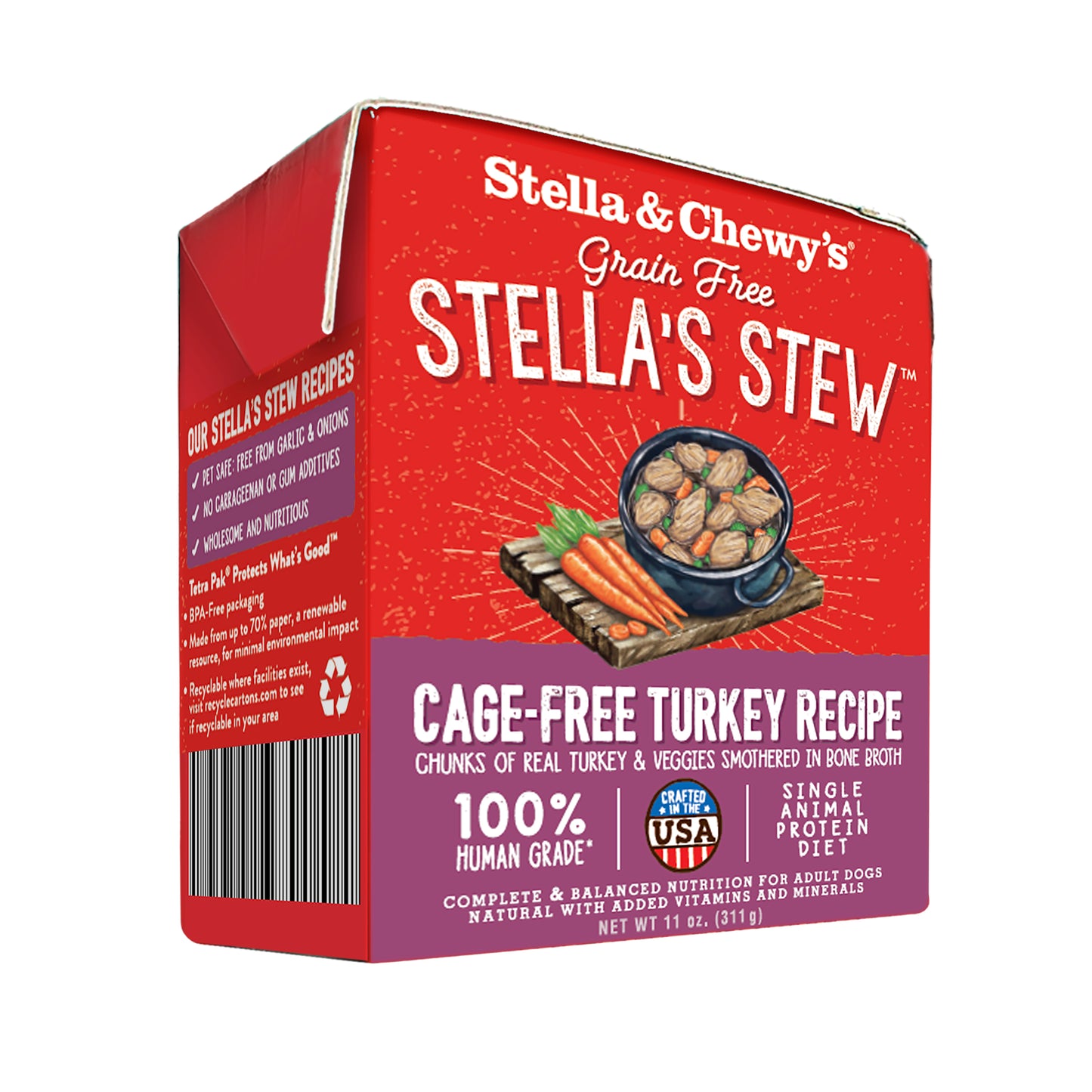 Stella & Chewy's Stew Grain Free Turkey 11oz Case for Dogs