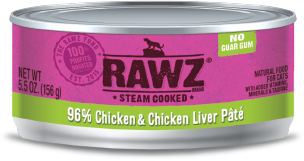 Rawz 96% Chicken & Chicken Liver 5.5oz 24ct Case for Cats