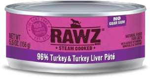 Rawz 96% Turkey & Turkey Liver Pate 5.5oz for Cats