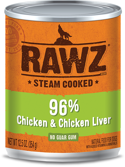 Rawz Chicken & Chicken Liver 12.5oz Case for Dogs