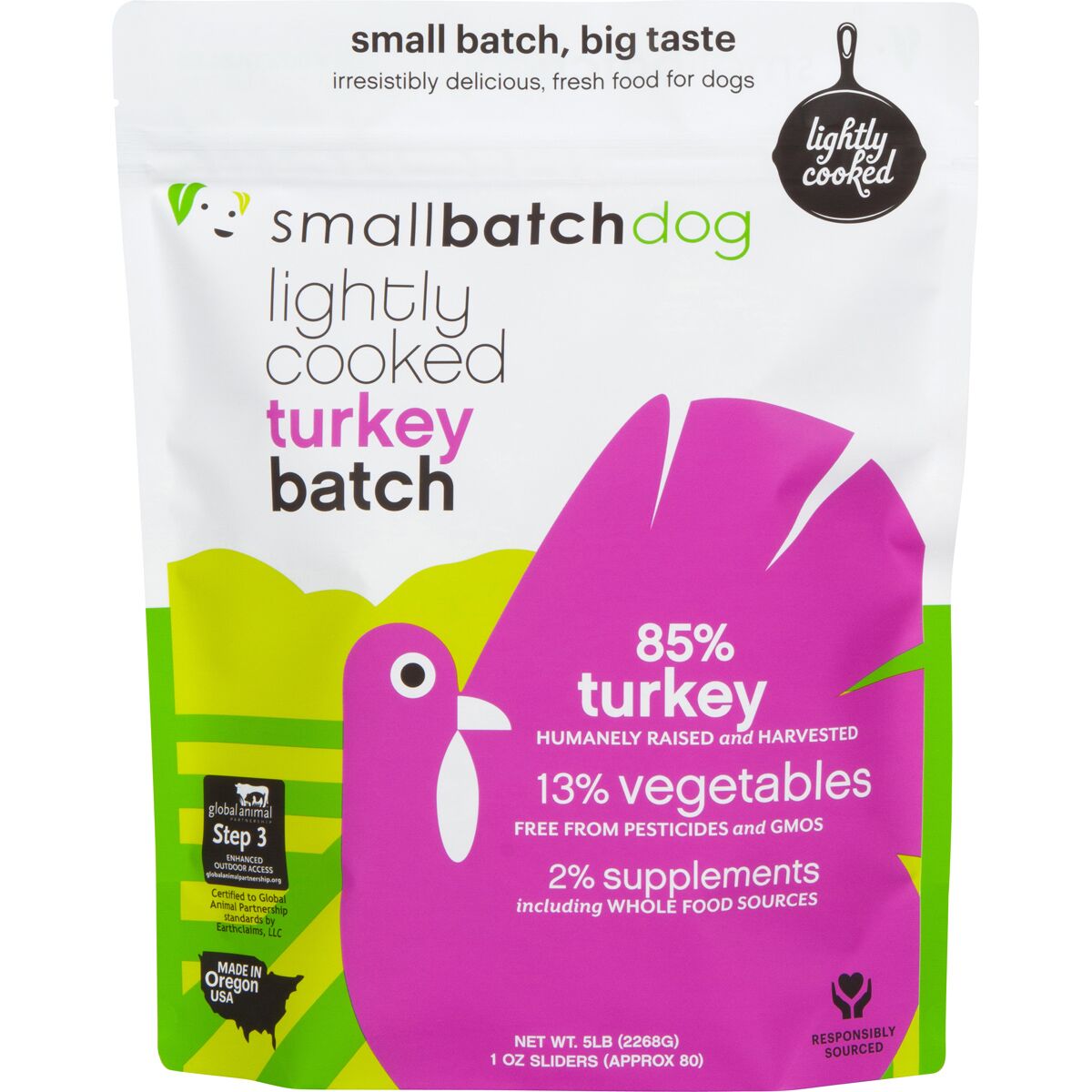 Small Batch Lightly Cooked Frozen Turkey 5lbs For Dogs