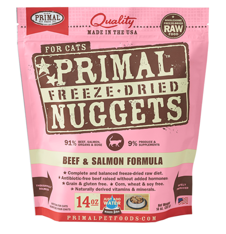 Primal Freeze Dried Beef & Salmon 14oz For Cats