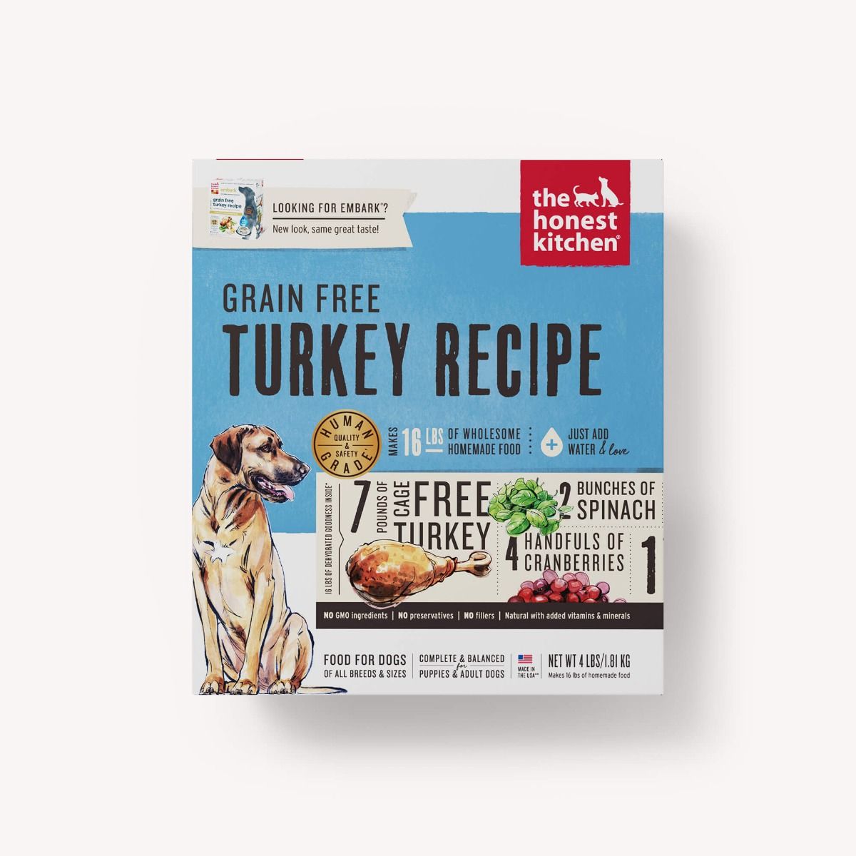 The Honest Kitchen Turkey Grain Free 4lbs for Dogs
