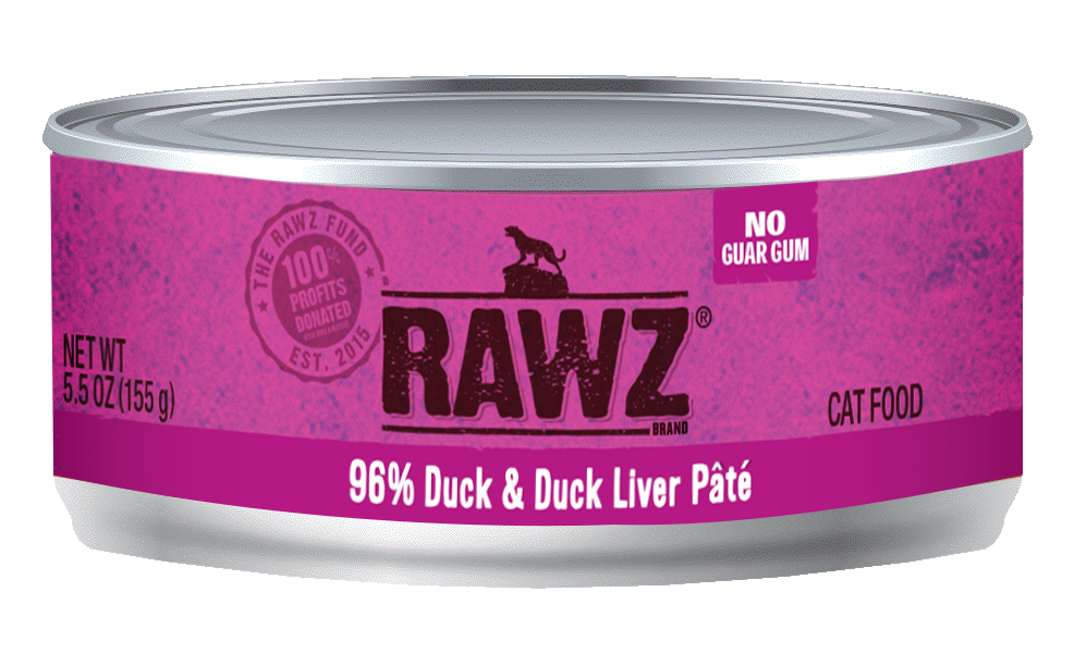 Rawz 96% Duck & Duck Liver 5.5oz 24ct Case for Cats