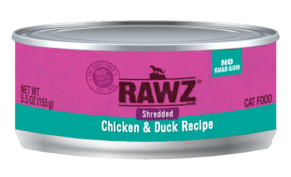 Rawz Shredded Chicken & Duck 5.5oz 24ct Case for Cats