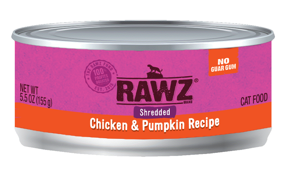 Rawz Shredded Chicken & Pumpkin 5.5oz 24ct Case for Cats