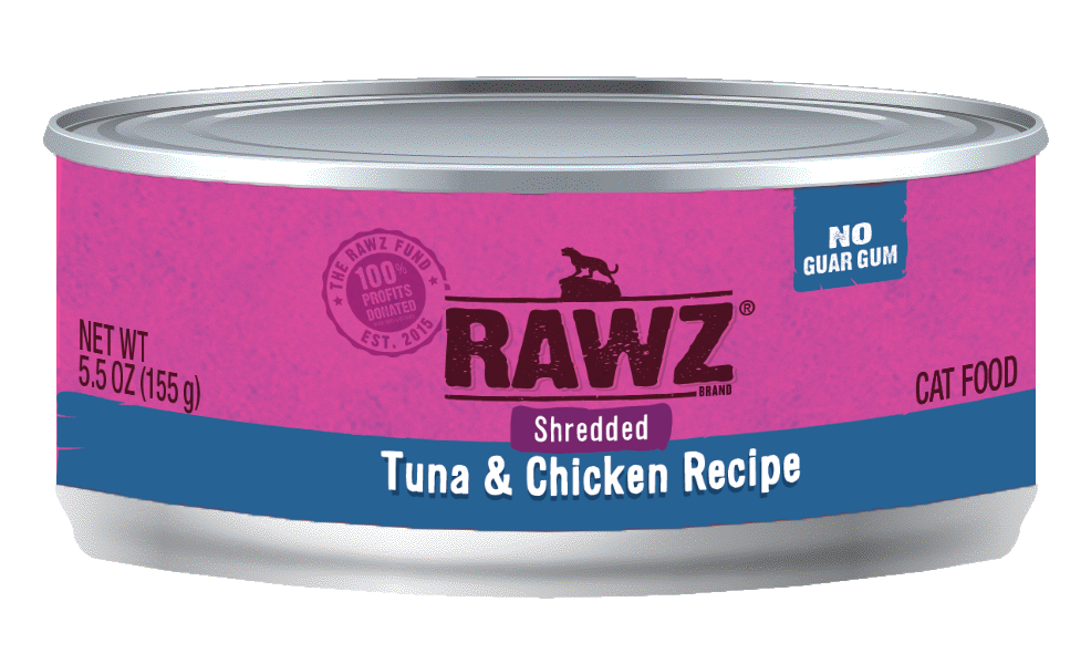 Rawz Shredded Tuna & Chicken 5.5oz 24ct Case Feline